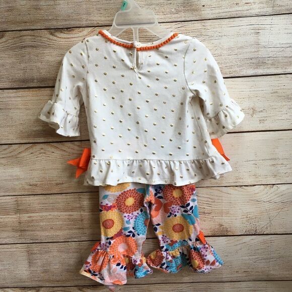 RARE EDITIONS PANTS SET WITH APPLIQUED PUMPKINS‎ - Picture 2 of 7